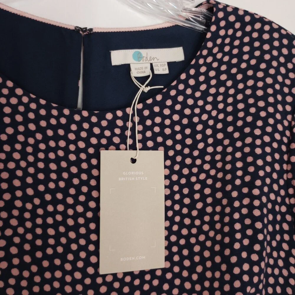 Boden Renee Polka Dot Colorblock Midi Dress